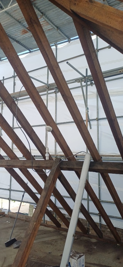 Rear dormer loft conversion in Finchley, main bedroom suite during construction